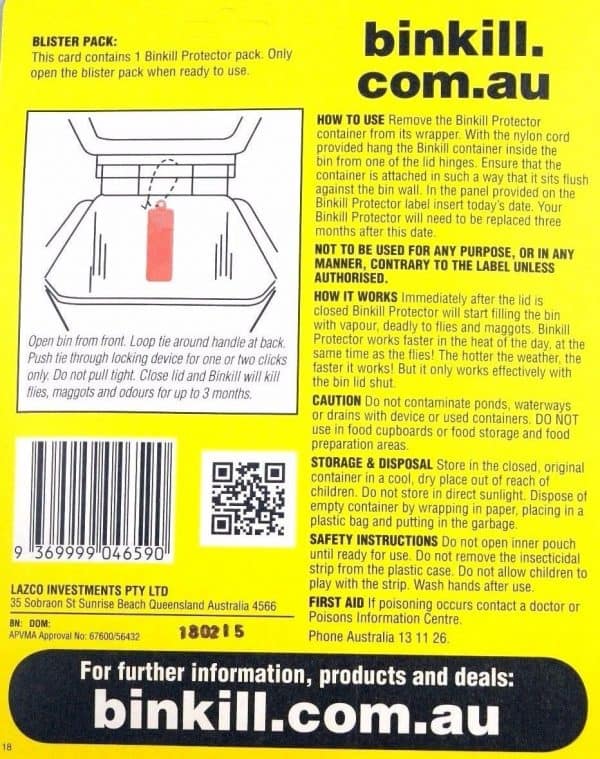 back of binkill packet
