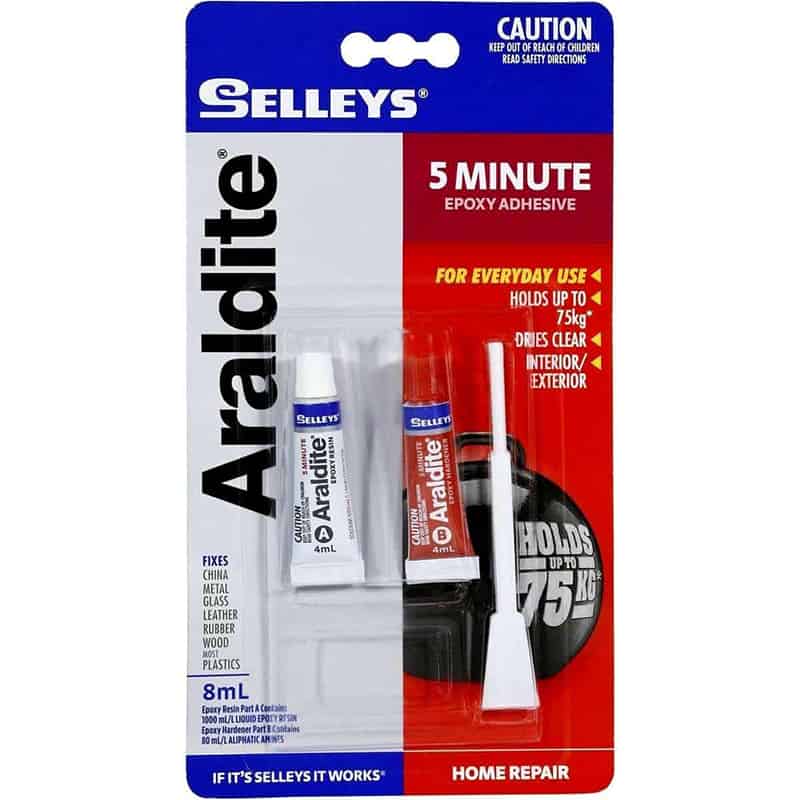 Selleys ARALDITE 5 MINUTE Epoxy Adhesive 8ml Holds upto 75kg