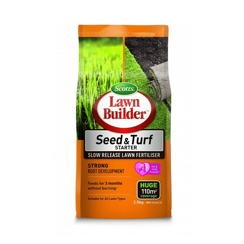 SLOW RELEASE FERTILISER Scotts Lawn Builder Seed & Turf For All Lawn Types 2.5kg