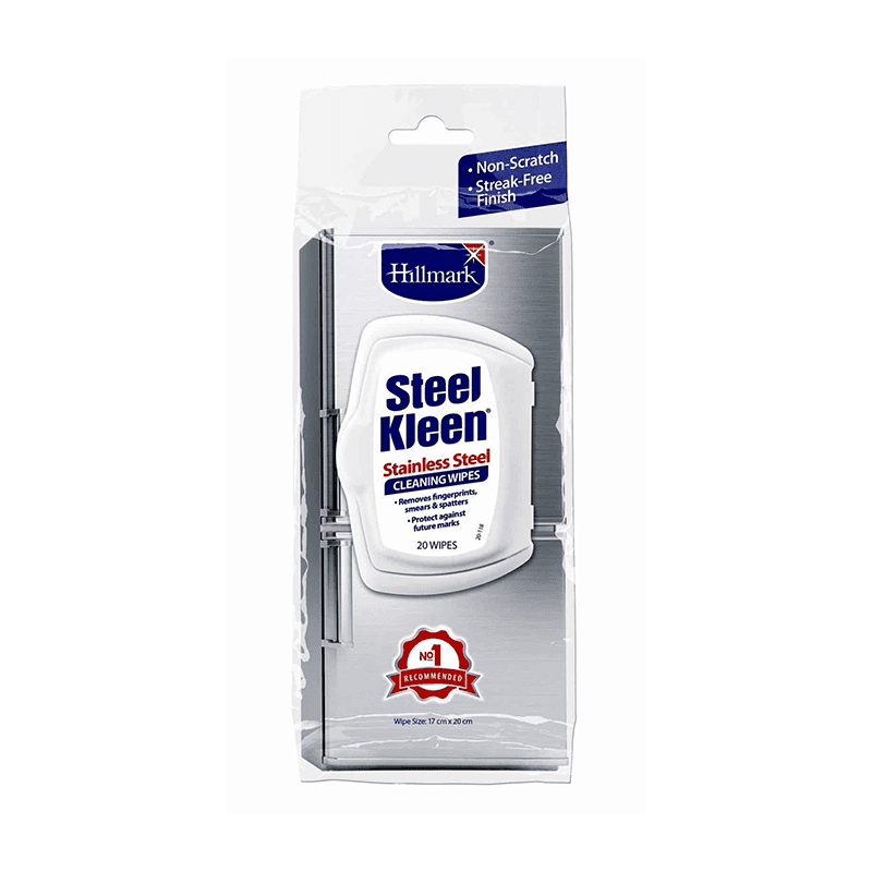 Stainless Steel Cleaning Wipes 20 Pack HILLMARK STEEL KLEEN