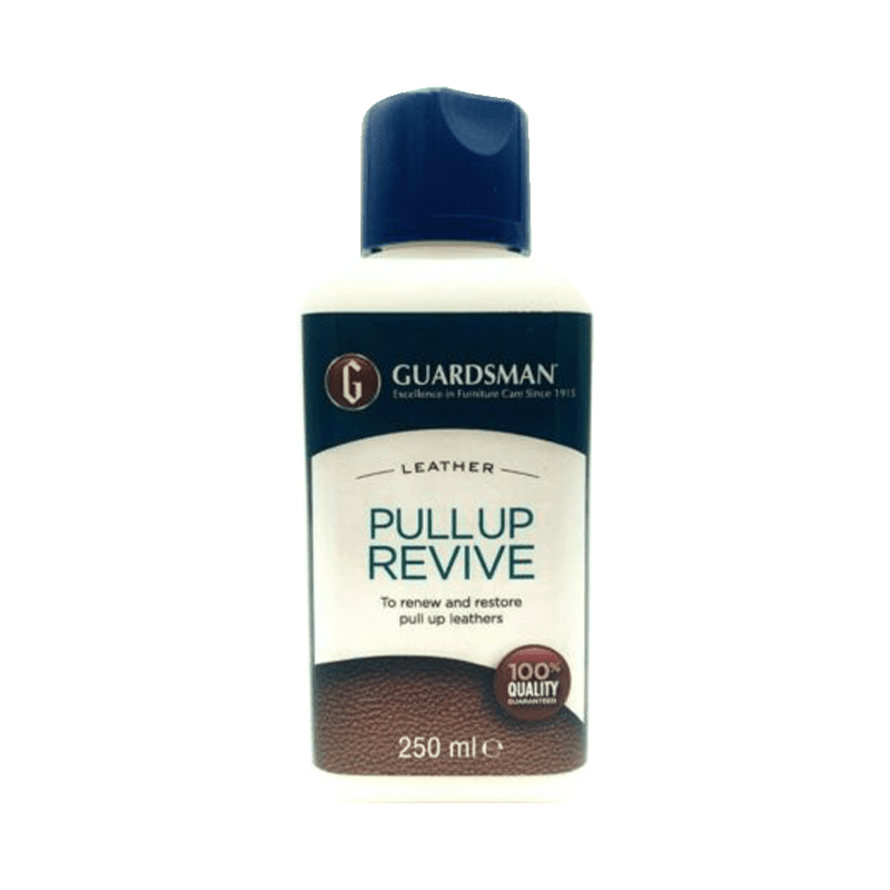A blue & white 250ml bottle with a water based cream solution to revive pullup leather